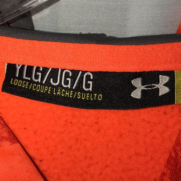 Under Armour - Bright Orange Hoodie - Size YLG - Picture 3 of 4